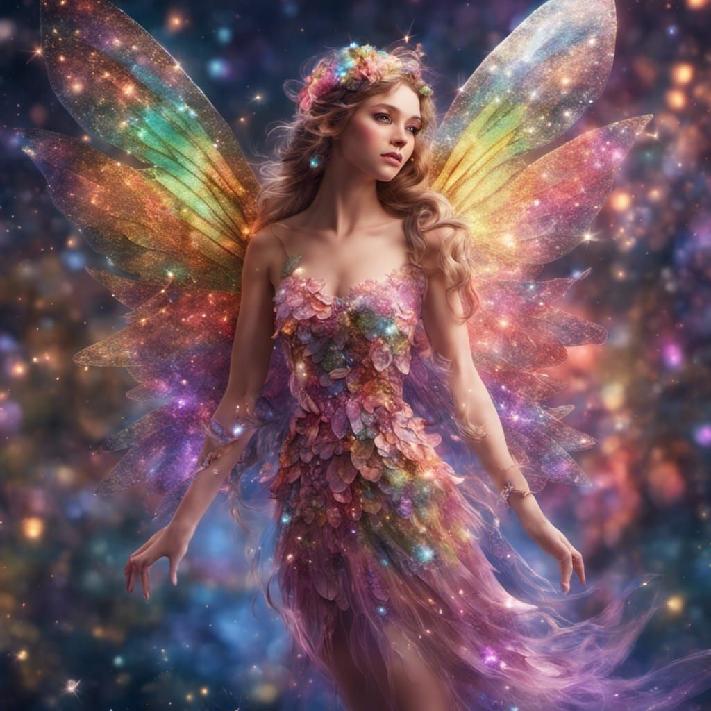 Glittering Fairy Portrait in 8k Resolution