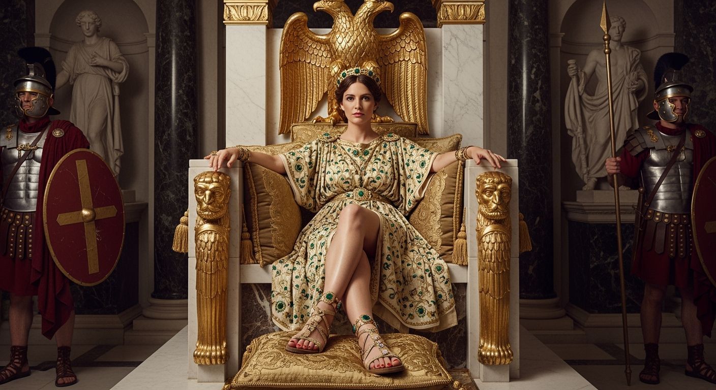 Empress Messalina on Gold Throne, Roman Era