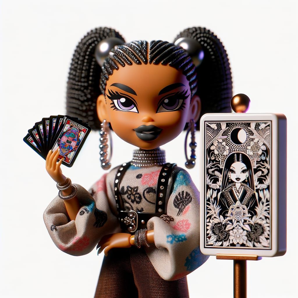 Bratz Doll as Gangsta with Tarot Deck