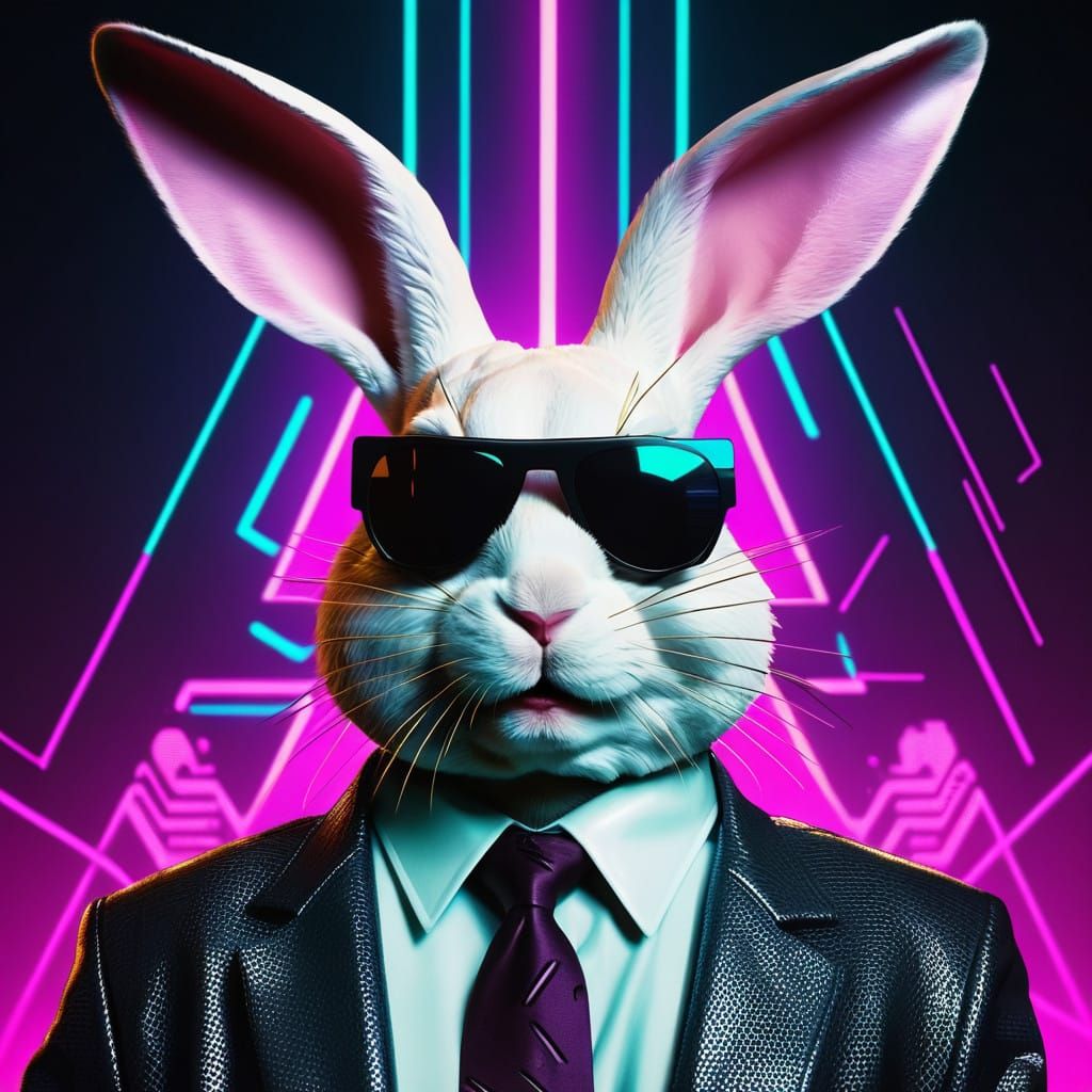 Cyberpunk Bunny in Neon City
