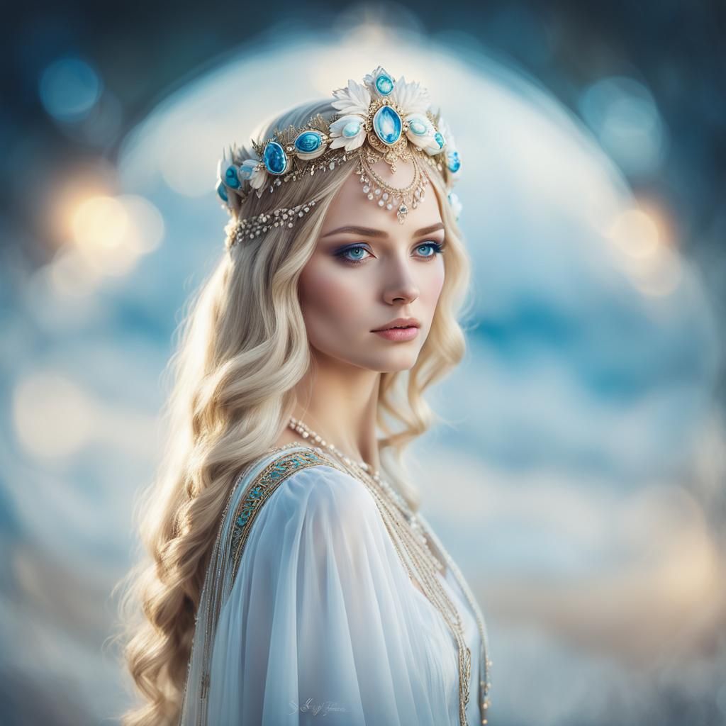 Ethereal Portrait of a Russian Beauty in Slavic Dress