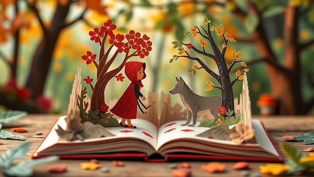 Little Red Riding Hood in Origami Papercraft