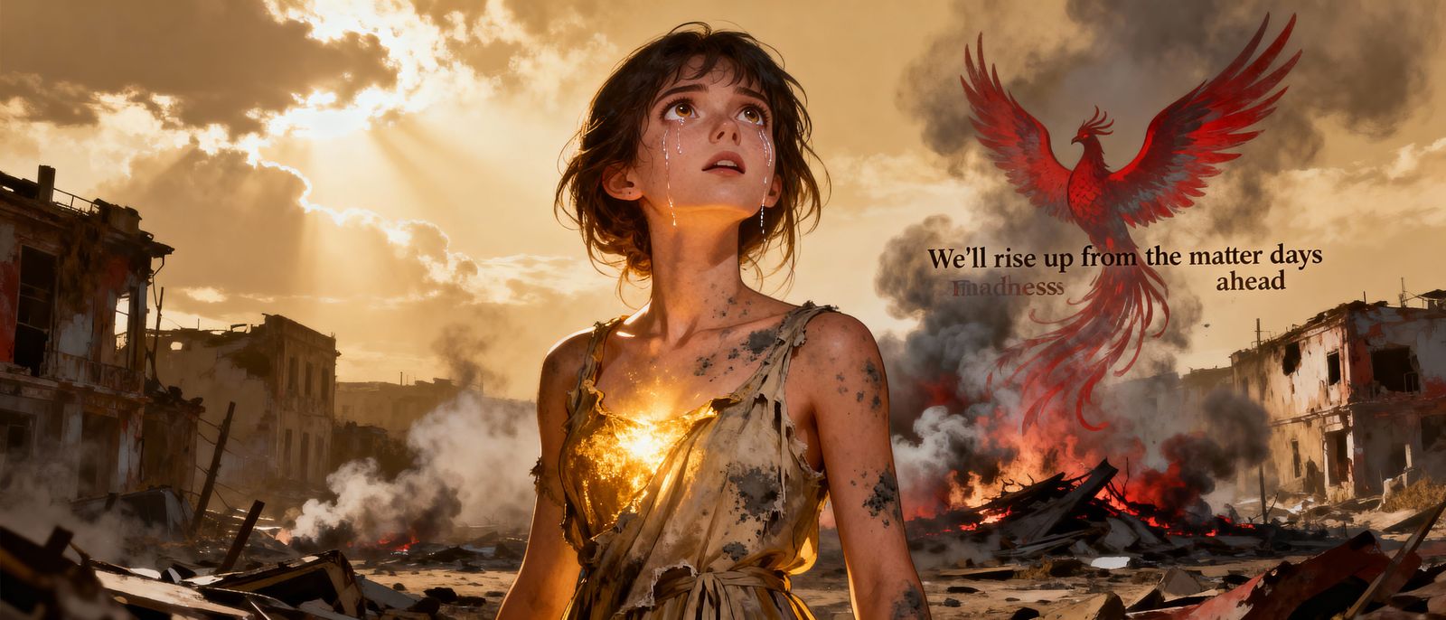 Golden Portrait with Expressive Face and Detailed Texture