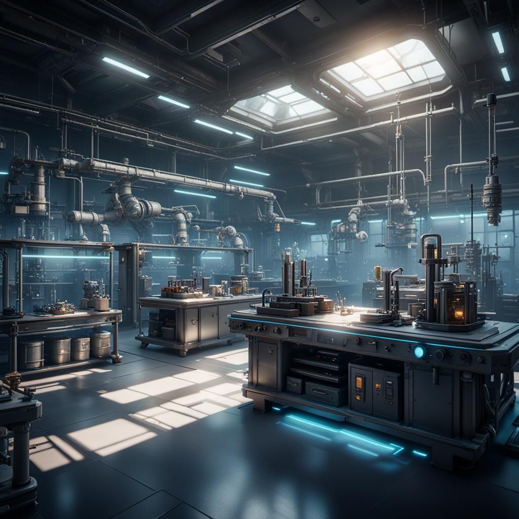 Detailed Laboratory Render in 3D Game Style