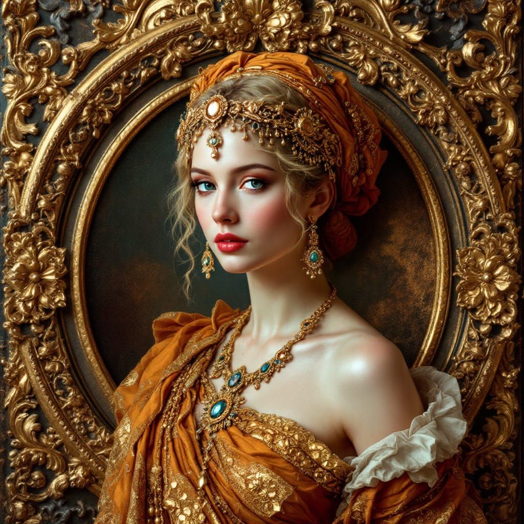Helen of Troy Portrait in Baroque Style