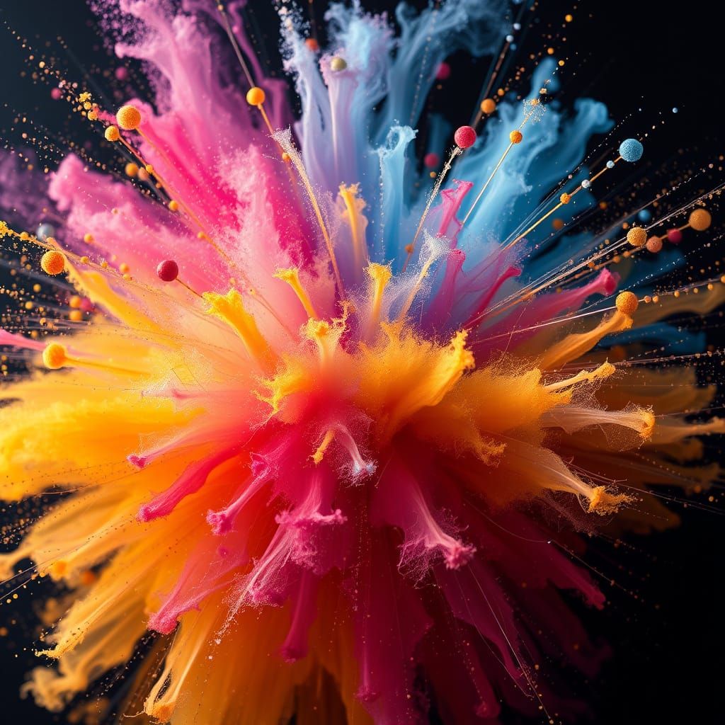 Abstract Color Explosion Evokes Effleurage Sensation