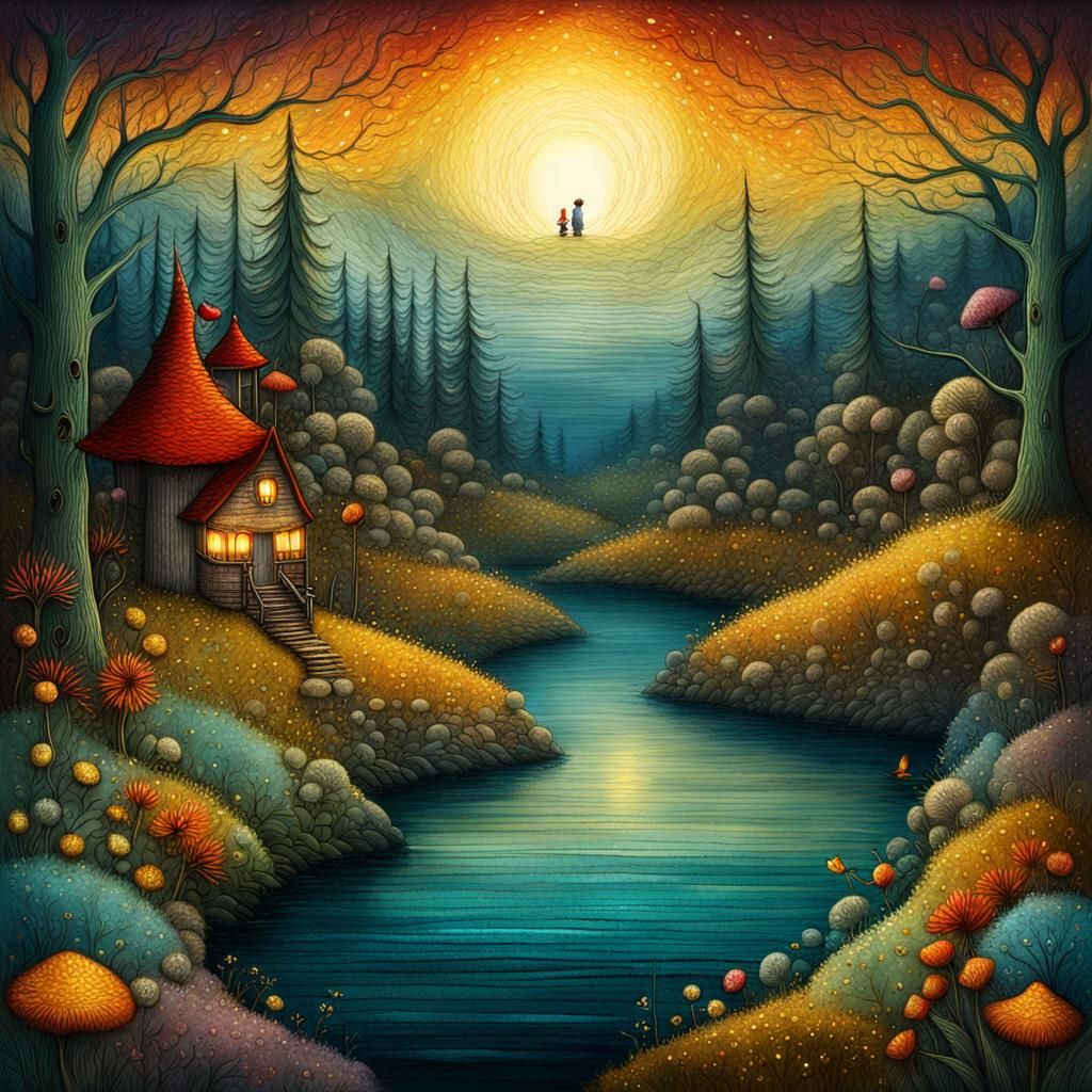 Fantasy Landscape Art Inspired by Children's Book Illustrati...