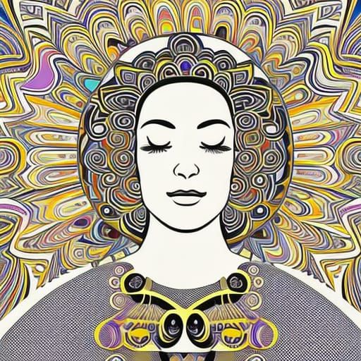 Psychedelic Music Lover in Hippy Style