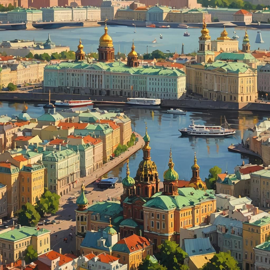 Summer in St. Petersburg: A Colorful Painting