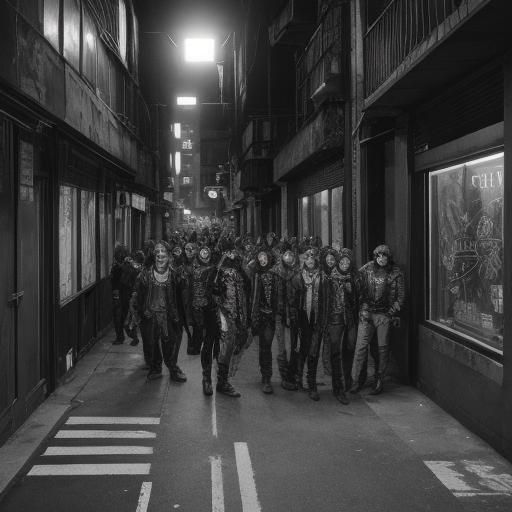 Gritty Monochrome Street Photography of Punk Rock Gang