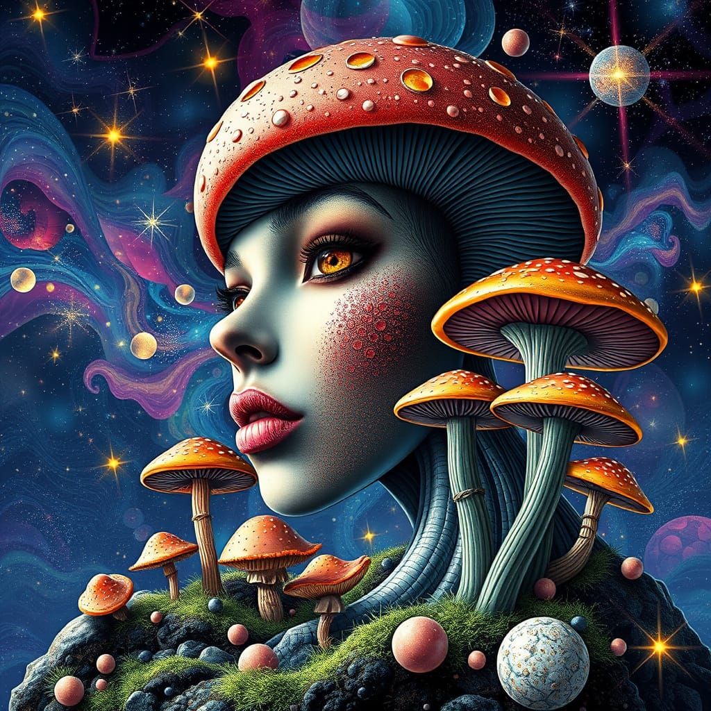 Enchanting Mushroom Landscape in Studio Ghibli & Disney Styl...