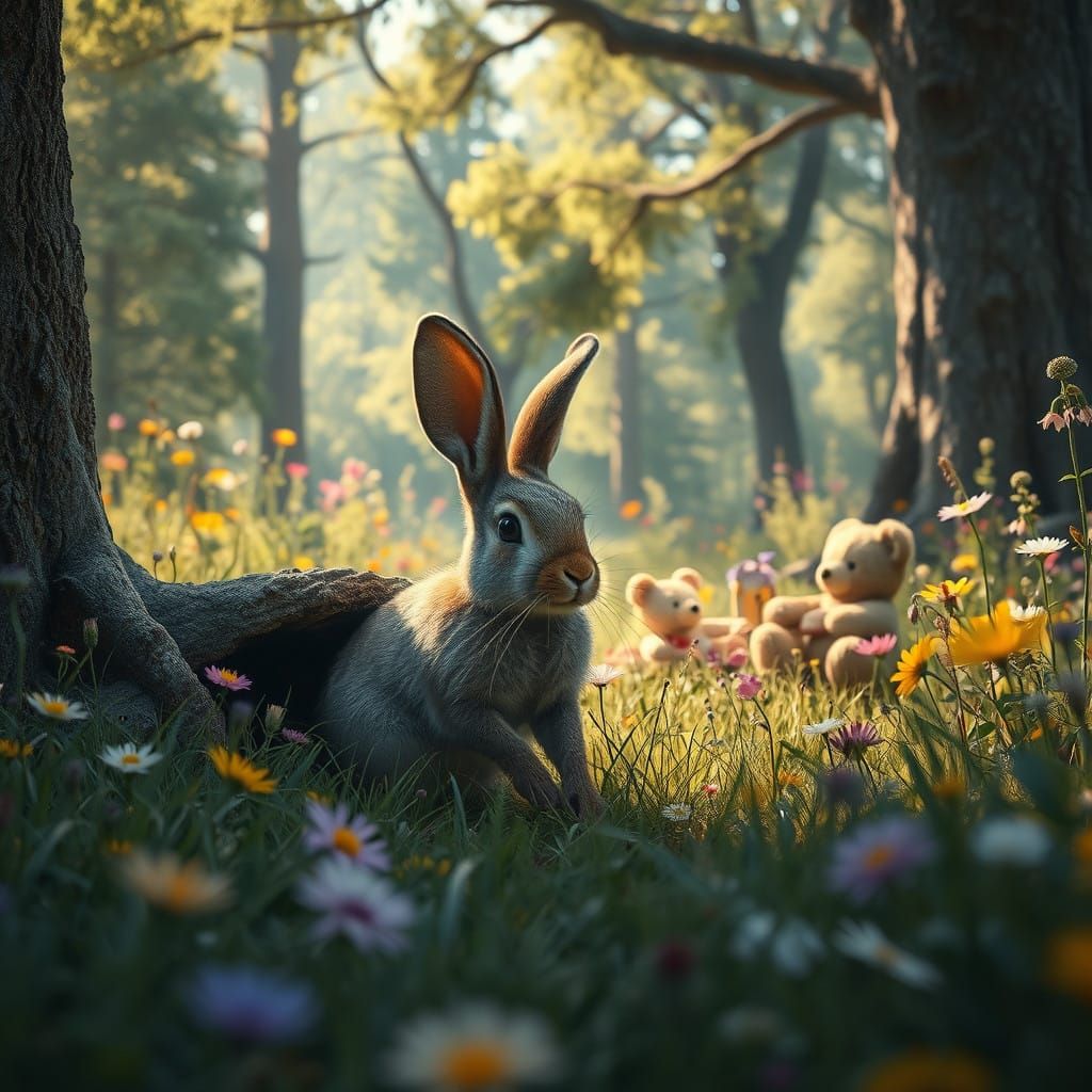 Enchanted Hare Steps into a Teddy Bear Picnic