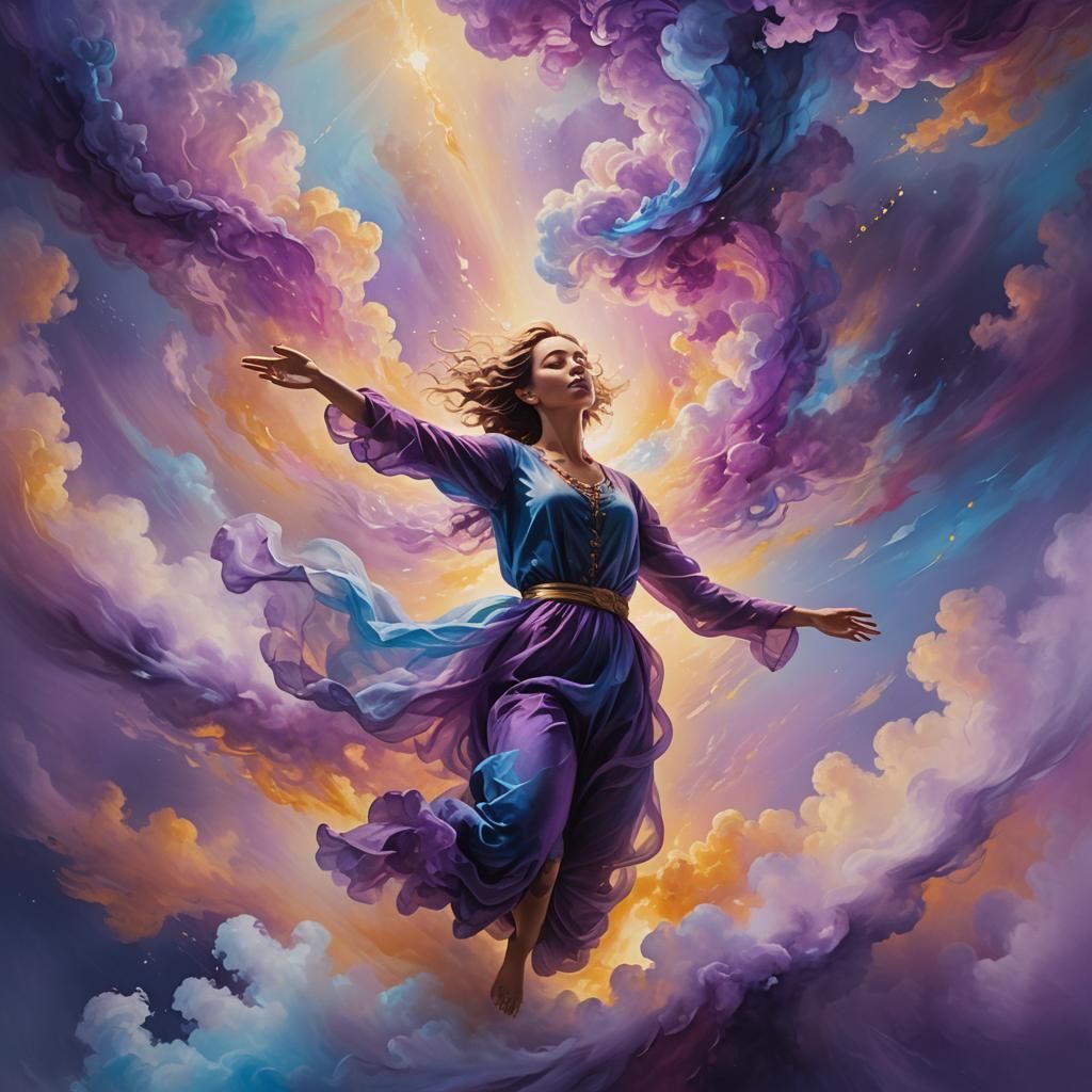 Dreamlike Figure in Surreal Oil Painting