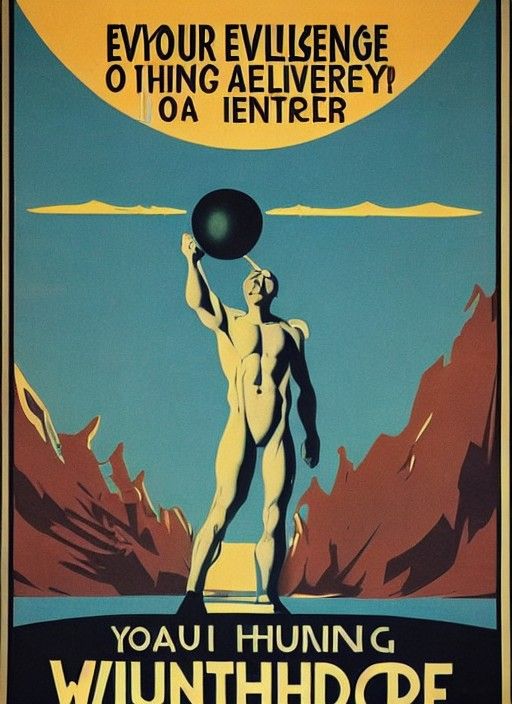 Futuristic Propaganda Poster: Humanity Saved by Aliens