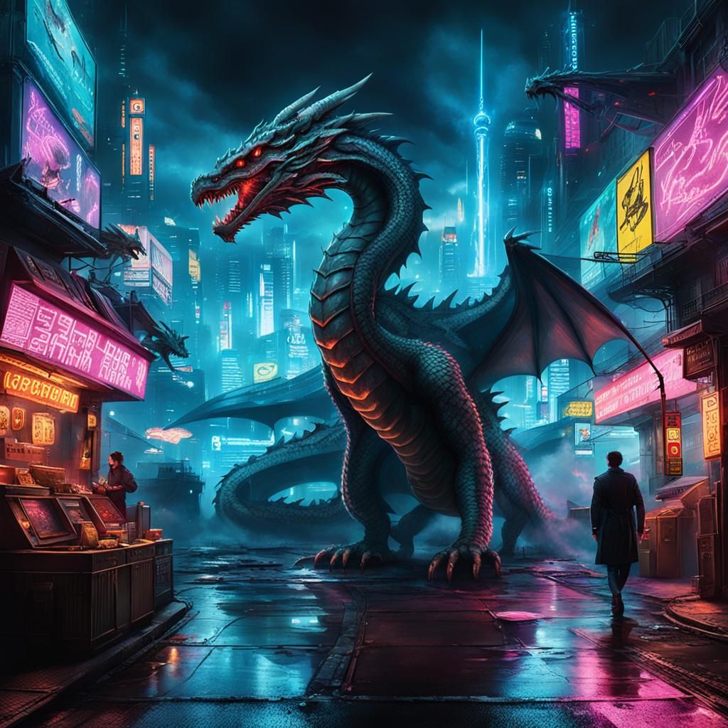 Dragon living in cyberverse