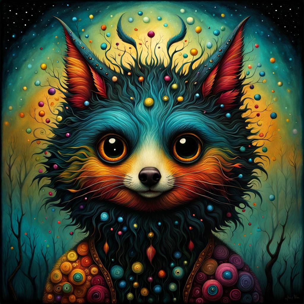 Happy Weirdo in Hyperrealistic Splash Art Style