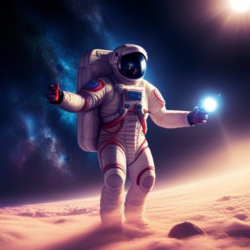 Astronaut Galaxy Creator: Detailed Matte Painting