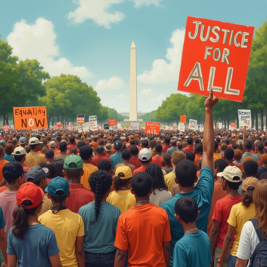 Thousands March for Civil Rights on the National Mall