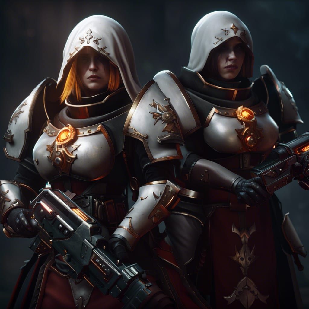 Sisters of Battle in a Cinematic Cutscene
