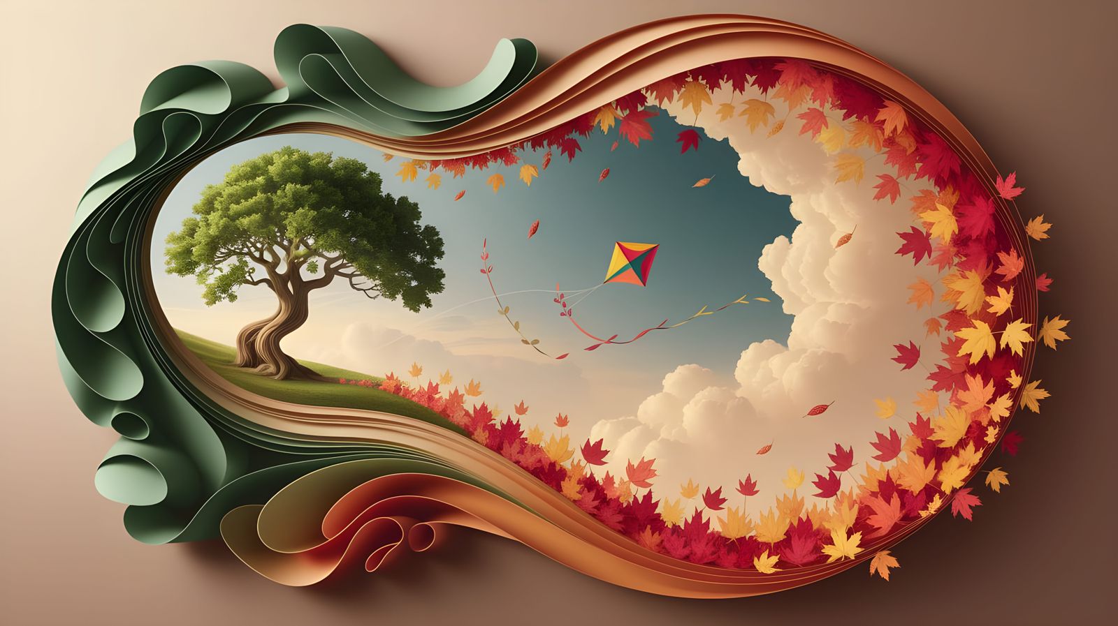 Autumnal Paper Quilling Meets Summer Sky