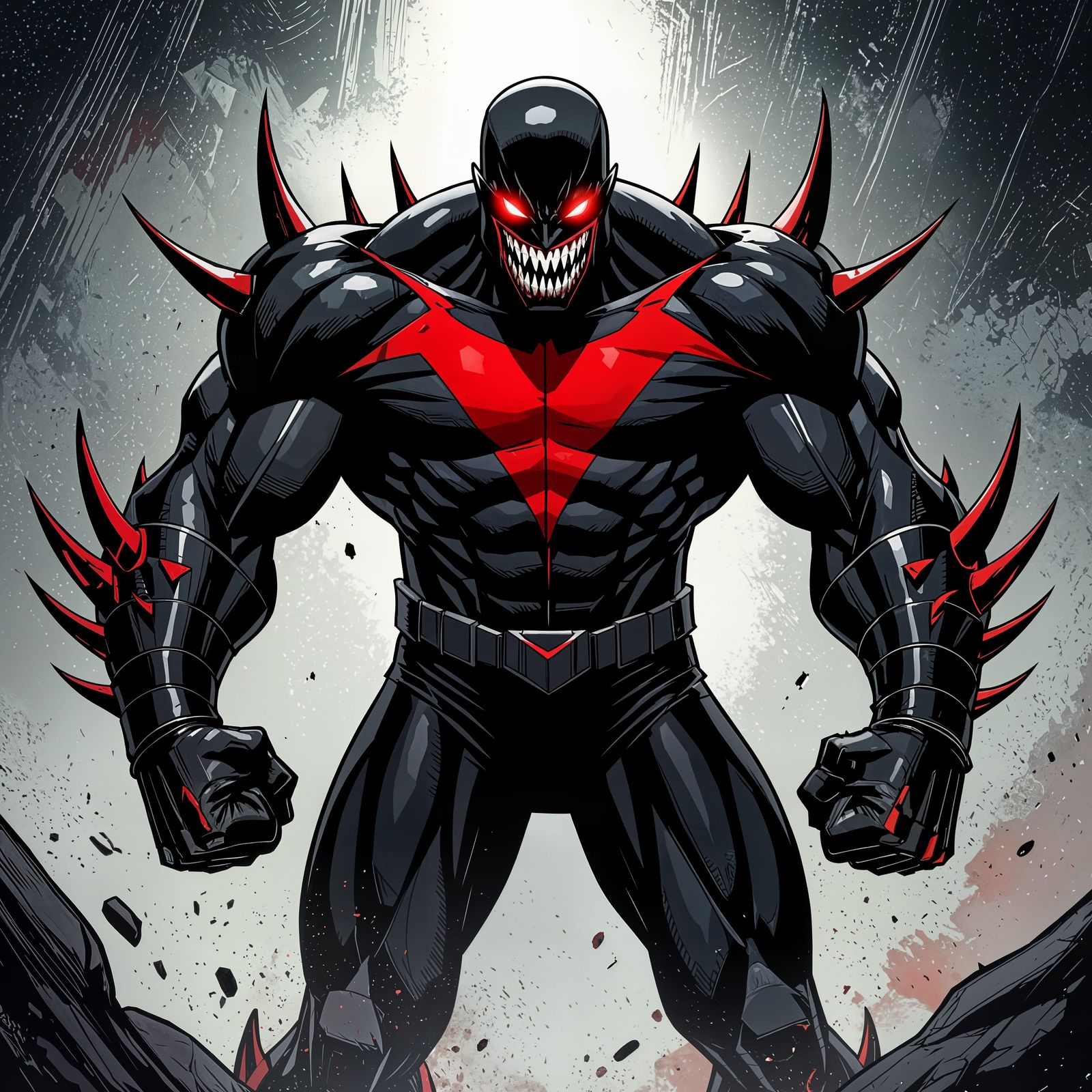 Supervillain with Massive Fists and Huge Teeth