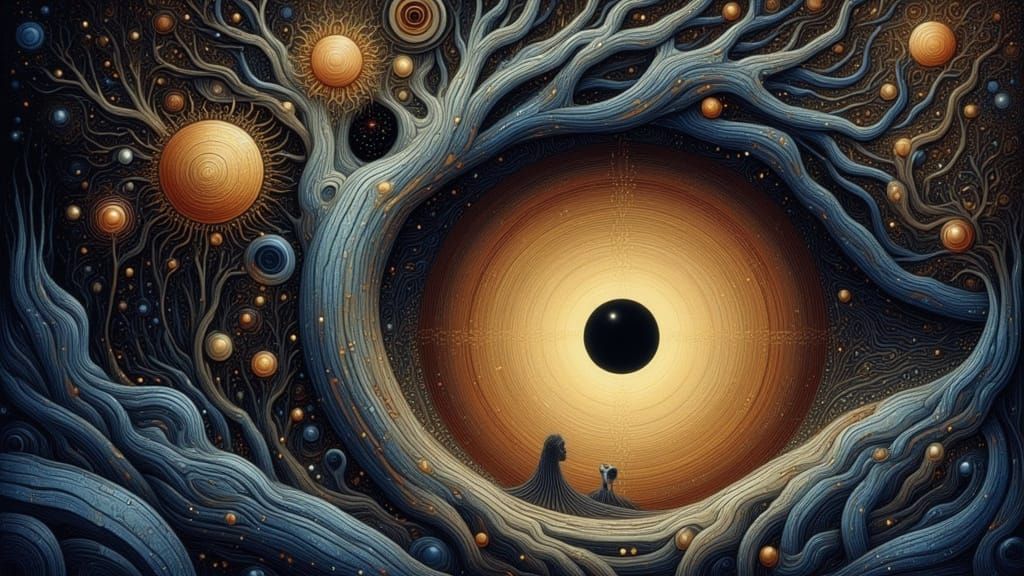 Surreal Eye Weeping Blue Roses in Digital Art