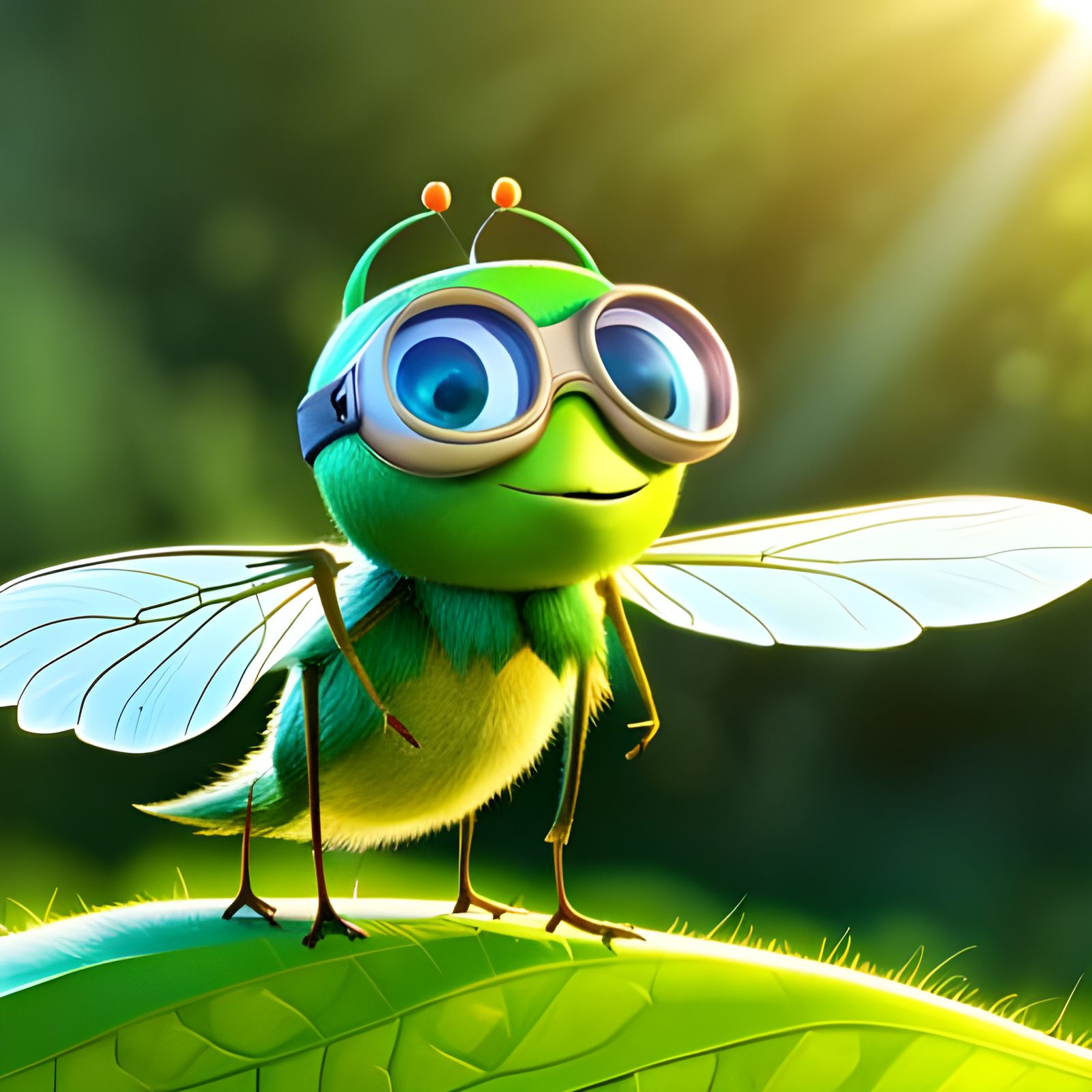 Funny fly ready to start