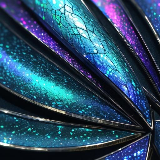 Iridescent Scaled Sword with Bioluminescent Tendrils