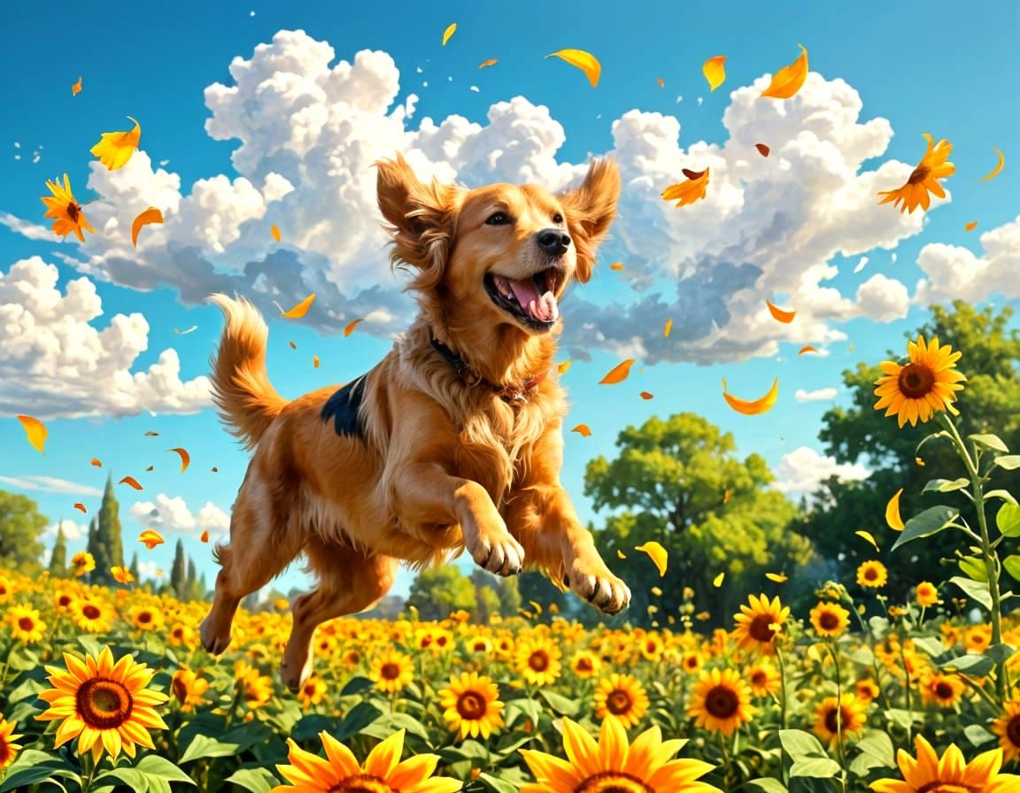 Joyful Canine Celebrates Blooming Florals