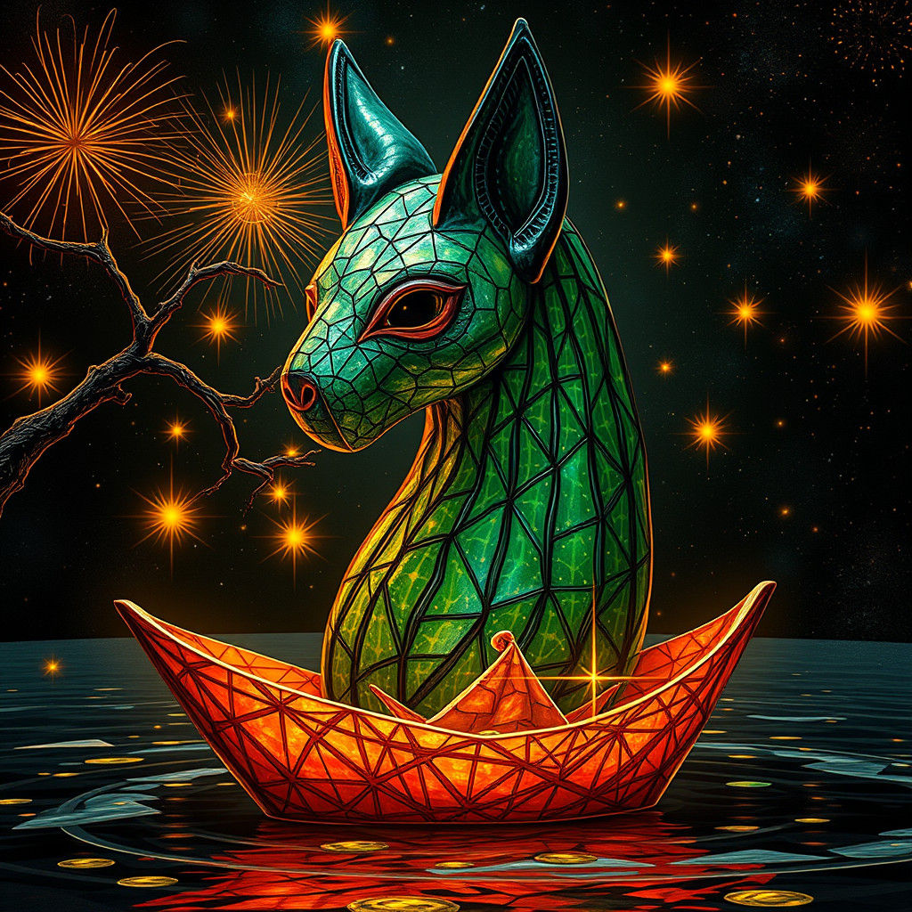 Surreal Screaming Pickle Heart in Klimt Style