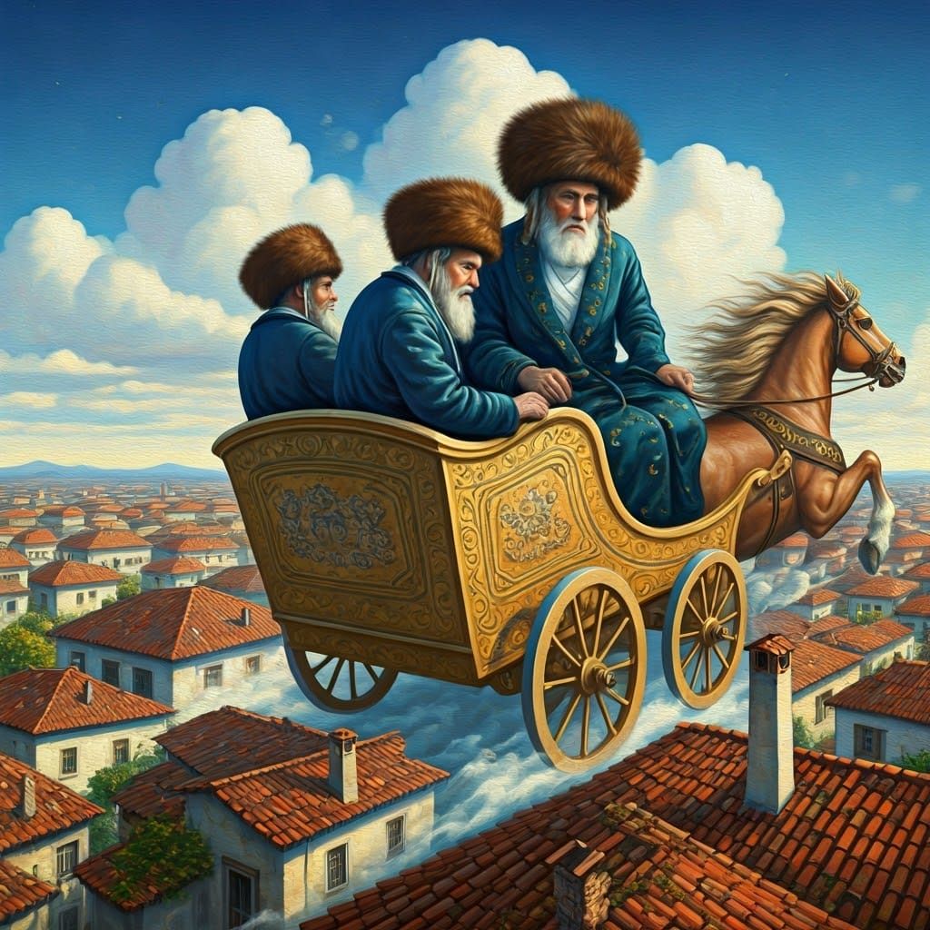 18th-Century Hasidic Jews Soar Above the Clouds in a Gilded ...