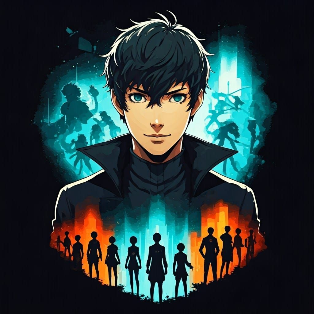 Confident Hero in Maximalist Digital Realm