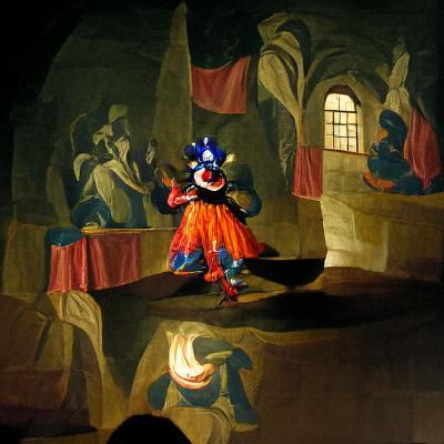 Chiaroscuro Jester Performs for Palace Nobles
