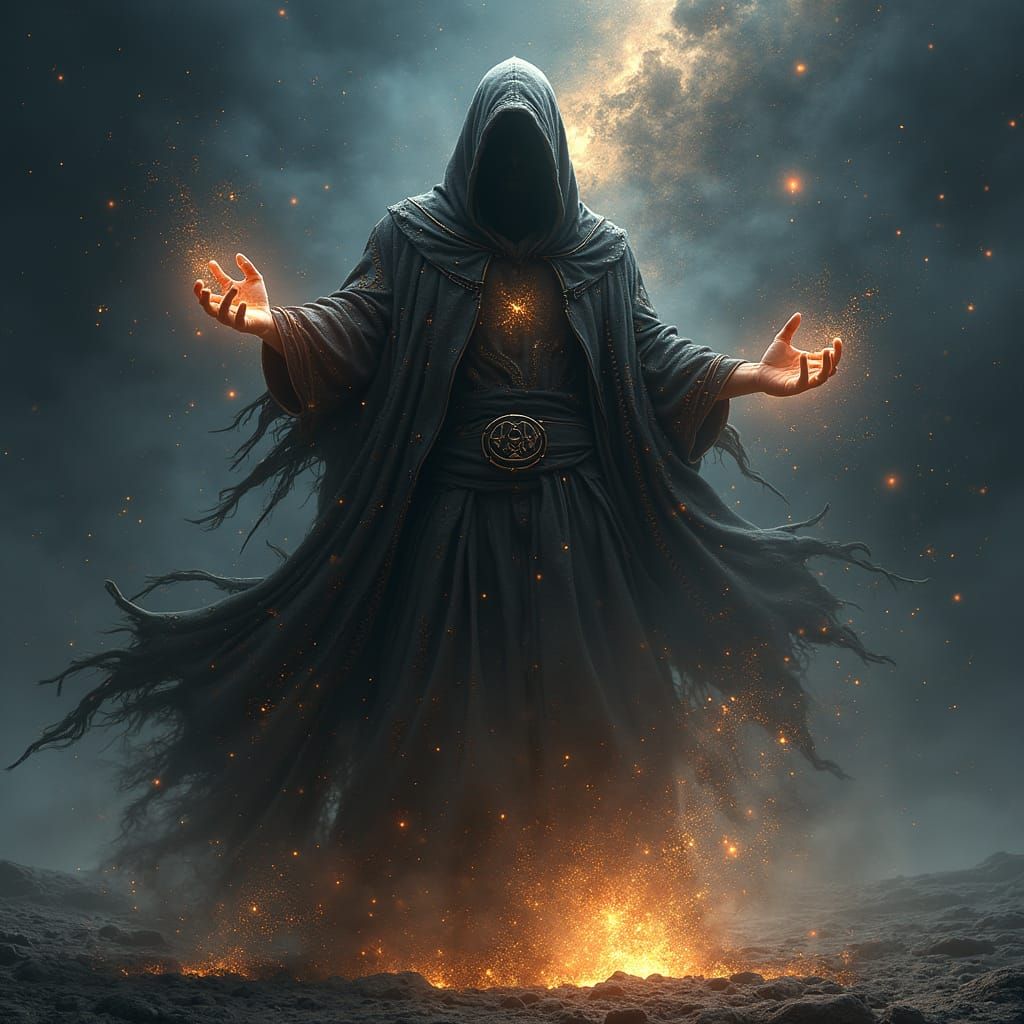 Cosmic Sorcerer Unleashes Void Magic in the Abyss