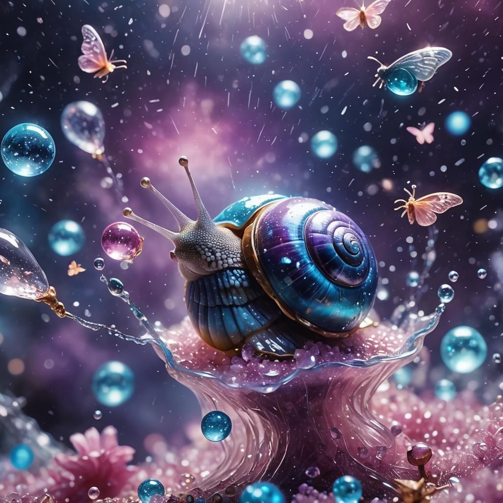 Crystal Pearl Snail in Electric Galaxy