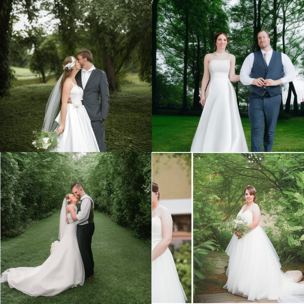 Realistic White and Green Wedding Photography