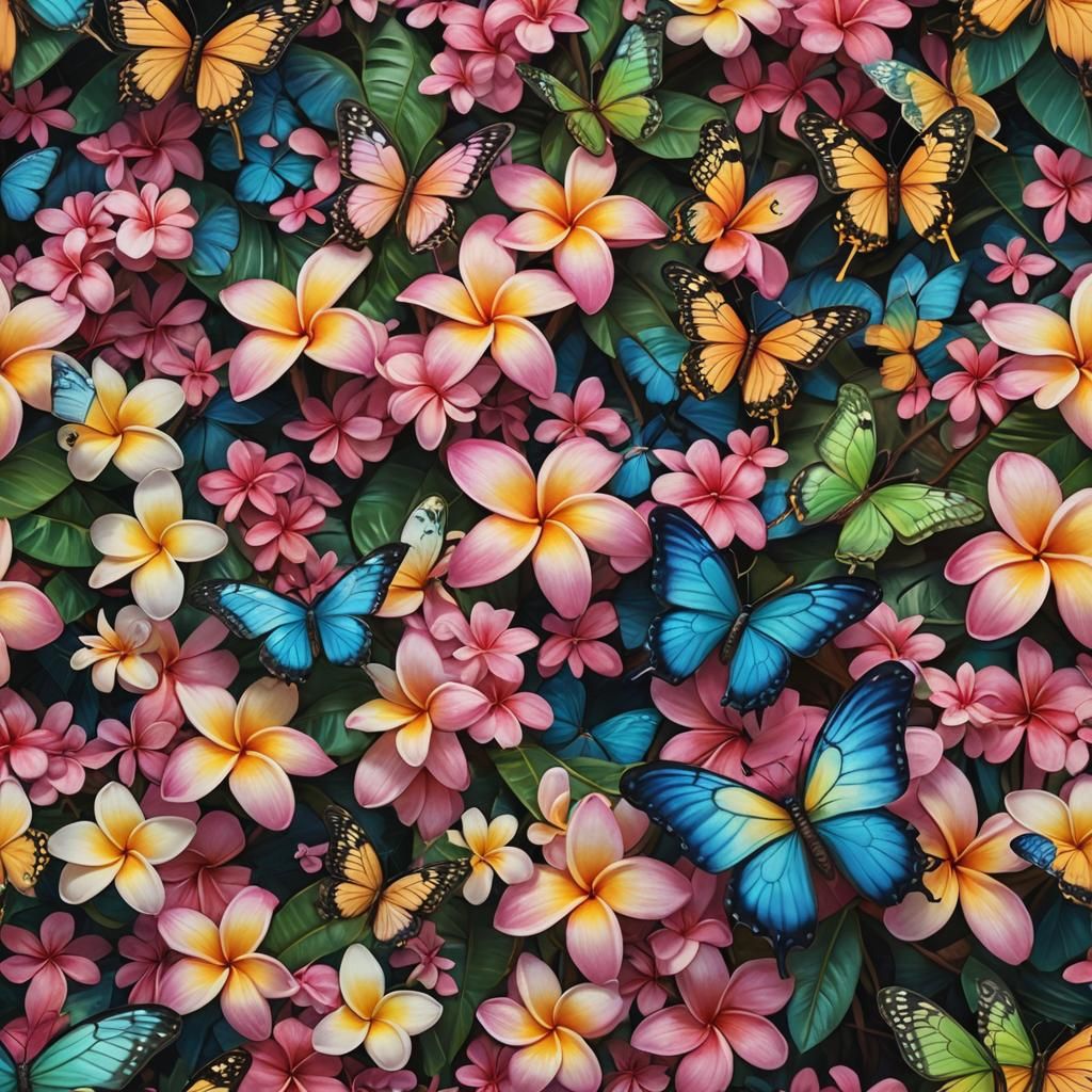 Lush Tropical Plumeria Fantasy Art in Unreal Engine