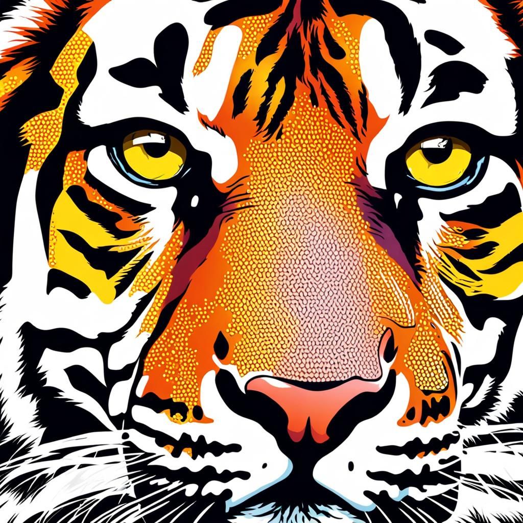 Tiger Portrait in Pop Art Style
