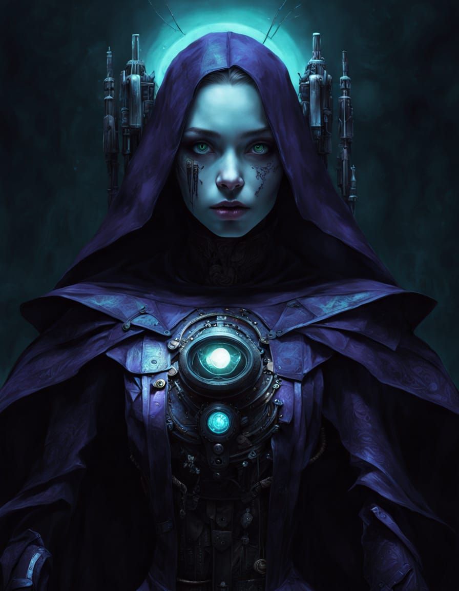 Surreal Cyborg Ghost Woman in Avant Garde Outfit