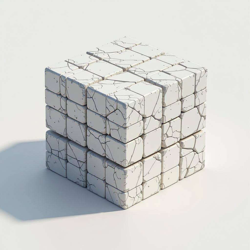 Intertwined Cuboid and Cube: Minimalist 3D Art