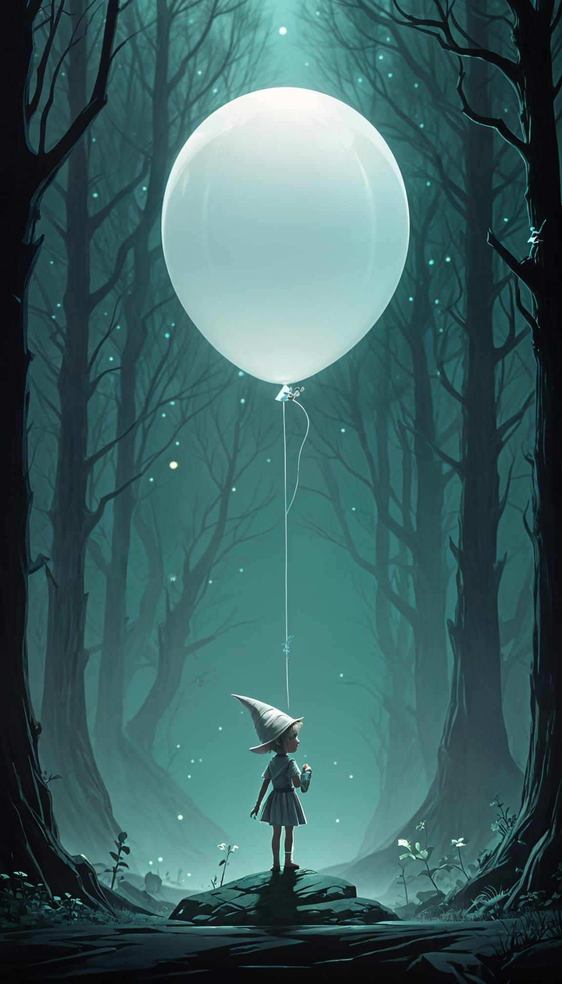 Cute Elf with Magical Balloon Illustration