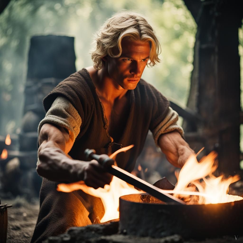 Blond blacksmith