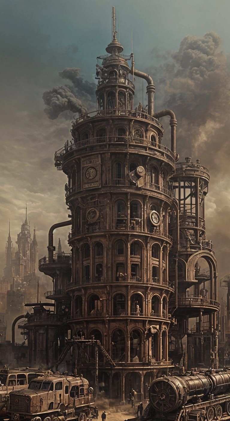 Large Rusted Steampunk War Machine in Working Condition