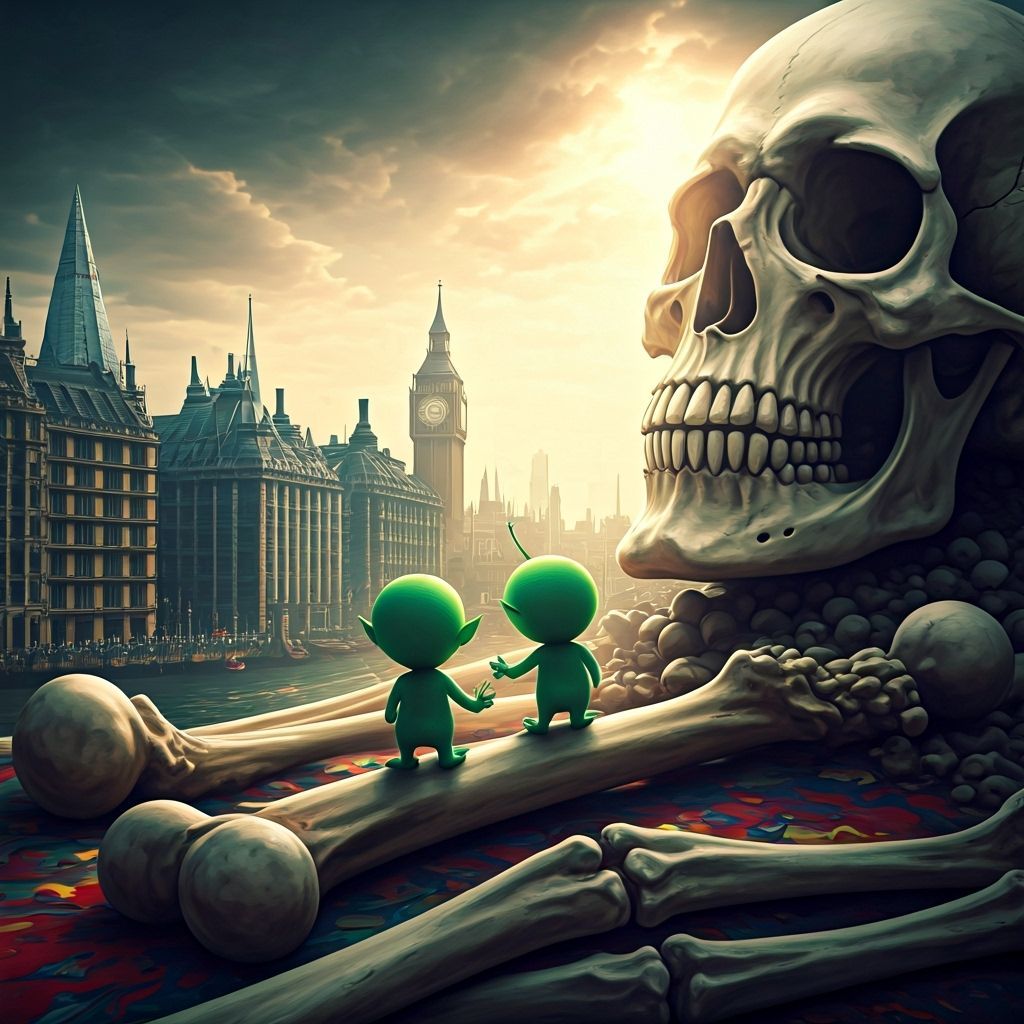 Playful Green Aliens Discover London