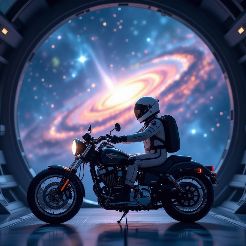 Astronaut's Joyful Ride Through a Colibri Galaxy