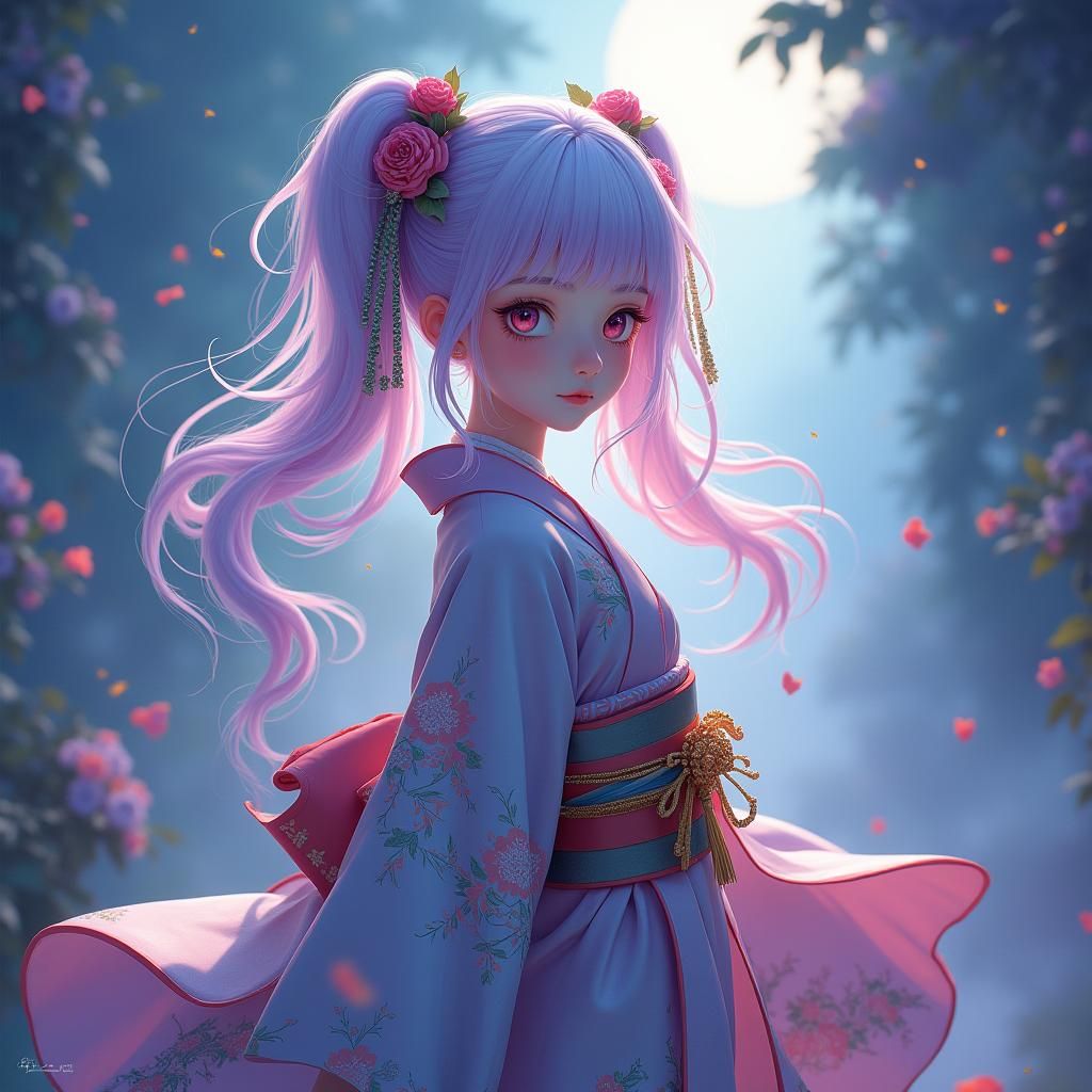 Anime Girl in Dreamworld, Fantasy Concept Art