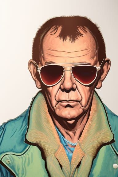 Surreal Portrait in Horror Steampunk Comic Art Style