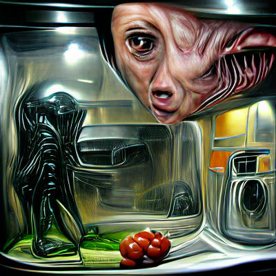 Horrifying Alien Encounter in Hyperrealism