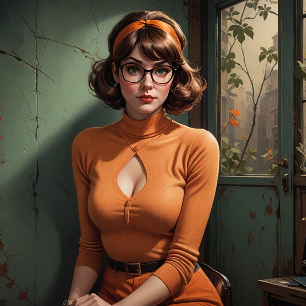 Velma in Timeless Oil Painting Pinup Style
