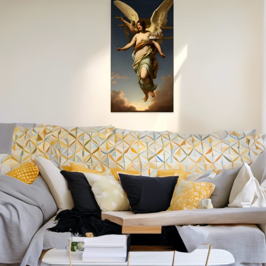 Angels Ascending in Academic Art Style